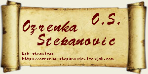Ozrenka Stepanović vizit kartica